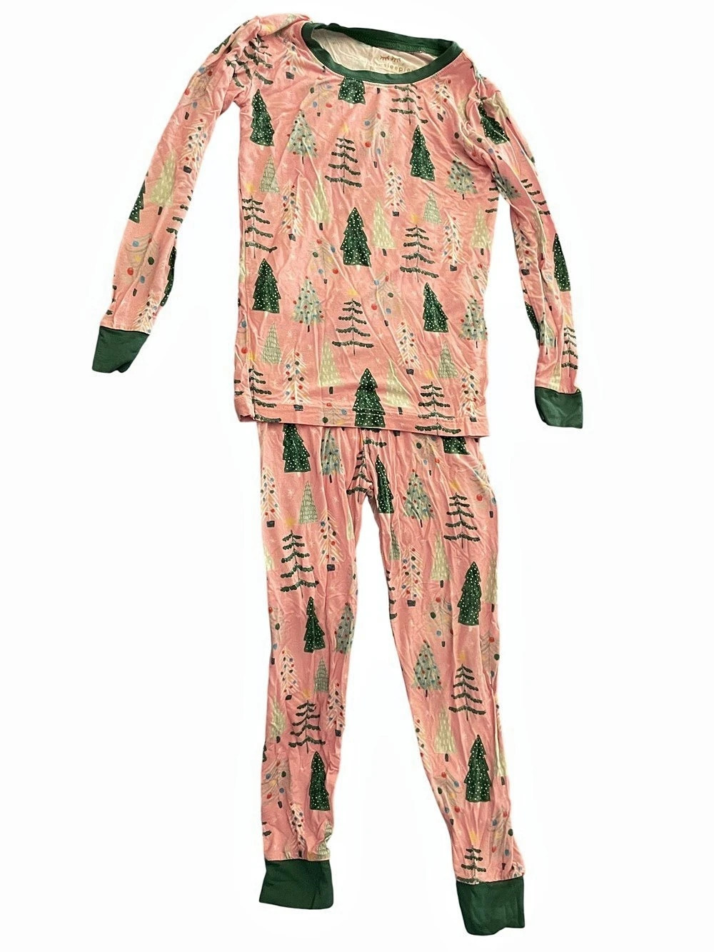4T Little Sleepies Pink Christmas Tree Pajamas